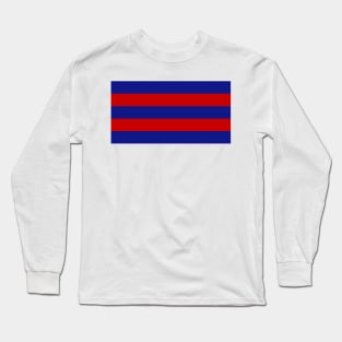 England 1975 Retro Track Bars Blue and Red Long Sleeve T-Shirt